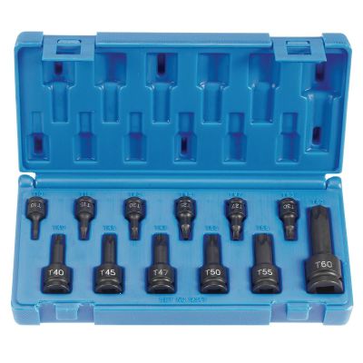 GRE1234T image(0) - Grey Pneumatic Assorted Drive 12 Piece Int. Star Impact Driver Set