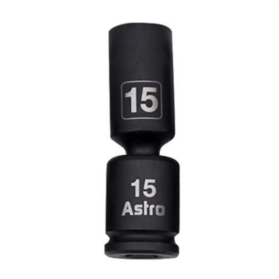 AST78344M06 image(0) - Astro Pneumatic 15MM 3/8 Inch Drive Mid-Length Pinless Universal Impact Socket - Metric
