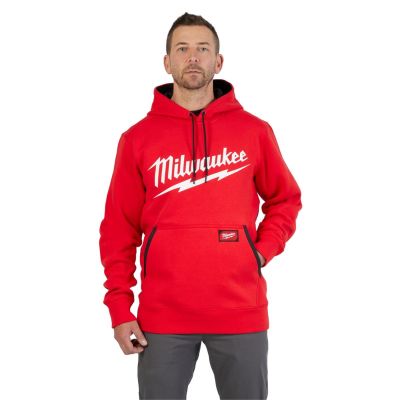 MLW352R-S image(0) - Milwaukee Tool Midweight Pullover Hoodie - Logo Red S