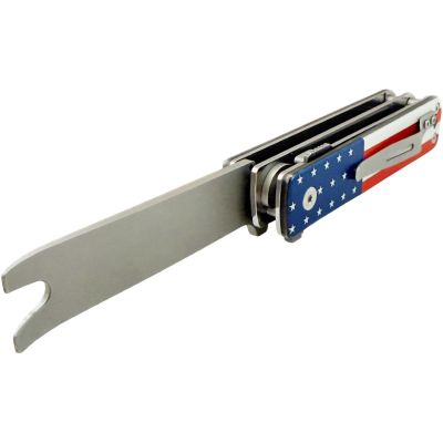 KTI70030AF image(0) - KTI 2 in 1 Folding Multi Tool-Carbide Scraper and Clip Lifter - American Flag