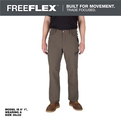 MLWM651N-3632 image(0) - Milwaukee Tool FREEFLEX Tech Pants - Brown 36 X 32