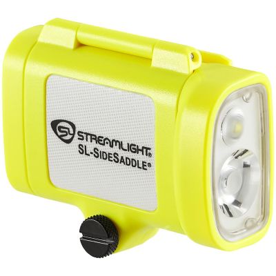 STL61630 image(0) - Streamlight SL-SideSaddle - Includes Hard Hat Mount Kit (Baseplate, Slot Strap, Universal Y-Strap) and (3) AAA Alkaline Batteries - Box - Yellow