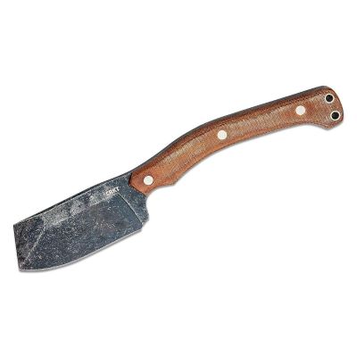 CRK2014 image(0) - CRKT (Columbia River Knife) Razel Nax 1075 Carbon Steel Stonewash Plain Blade Fixed Blade Knife with Sheath Micarta Handle - Brown