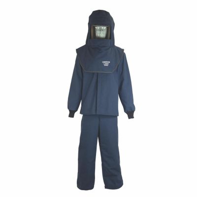 OBRLNS4B-4XL image(0) - OBERON Suit Kit - Arc Flash - 40 Cal LAN - Comes with Hood with Hard Cap, Coat and Bib Overalls - Color: Navy Blue - Size: 4XL