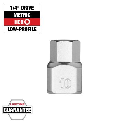 MLW45-34-1137 image(0) - Milwaukee Tool 1/4 Inch Drive 10mm Low-Profile Hex Bit Socket