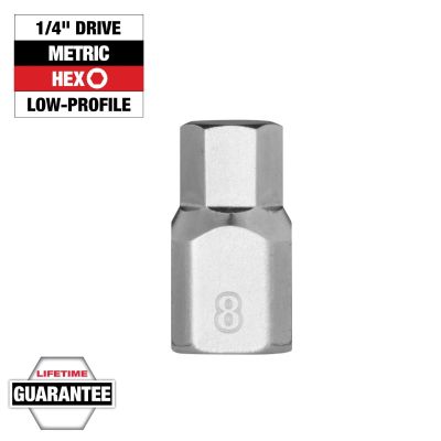 MLW45-34-1135 image(0) - Milwaukee Tool 1/4 Inch Drive 8mm Low-Profile Hex Bit Socket