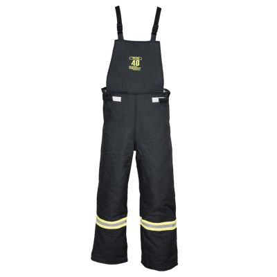 OBRTCG40-BIB-LZ-3XL image(0) - OBERON Bib Overalls - Arc Flash - 40 Cal TCG - With Leg Zippers - Color: Black - Size: 3XL