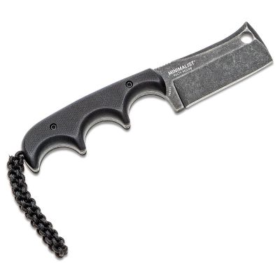 CRK2383K image(1) - CRKT (Columbia River Knife) Minimalist Cleaver 5Cr15MoV Stonewash Plain Blade Fixed Blade Knife with Sheath G10 Handle - Black