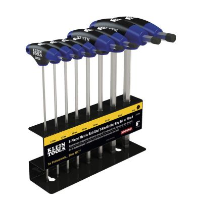 KLEJTH68MB image(0) - Klein Tools Hex Kit Set, Metric, Ball End T-Handle, 6-Inch with Stand, 8-Piece
