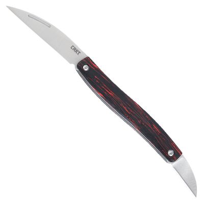 CRK4810 image(0) - CRKT (Columbia River Knife) Forebear 12C27 Satin Plain Blade Folding Knife with Slip Joint G10 Handle - Red/Black