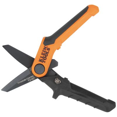 KLET2107 image(0) - Klein Tools Compact Titanium-Coated Utility Shears, 7-Inch