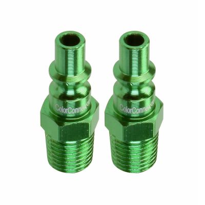 LEGA71440B-2PK image(0) - Legacy Manufacturing ColorConnex Plug, Type B, 1/4" Body, 1/4" MNPT, Green, 2-Pack