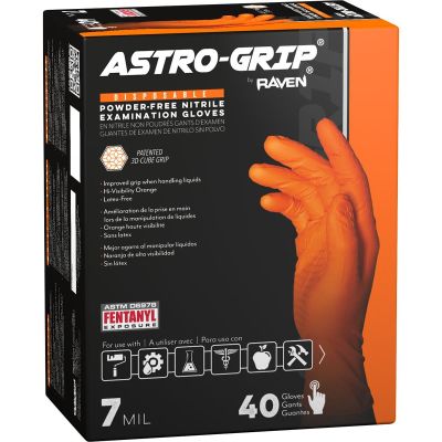 SAS66472-40 image(1) - SAS Safety Astro-Grip Powder-Free Exam Grade Nitrile Disposable Gloves - 7 Mil - 40PK - Medium