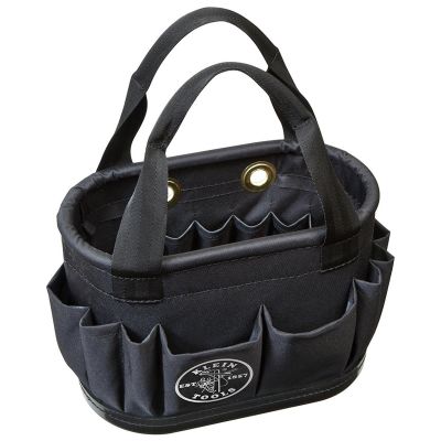 KLE5144BHB14OS image(0) - Klein Tools Hard-Body Bucket, 29-Pocket Aerial Bucket, Black