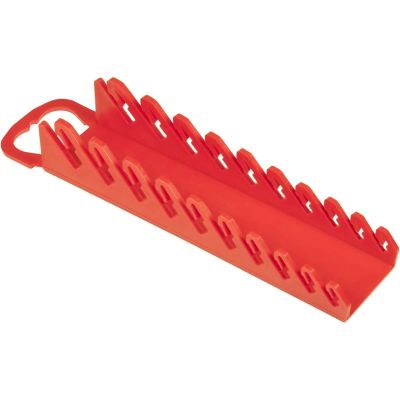 ERN5074 image(0) - Ernst Mfg. 10 Tool GRIPPER Stubby Wrench Organizer - Red
