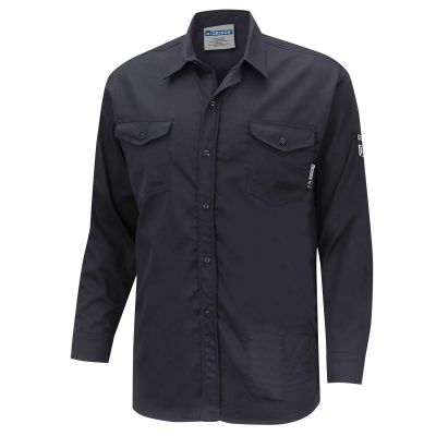 OBRZFI509-3XL image(0) - OBERON Button Up Shirt - FR/Arc-Rated 7.5 oz  88/12 - Navy - Size: 3XL
