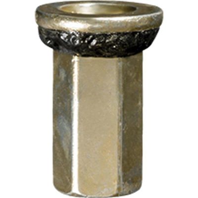 AVC20415 image(0) - AUVECO 20415 Tailgate and General Purpose Specialty Nutsert, M6 x 1 mm Screw x 12 mm Dia Head, Metal, Zinc/Yellow
