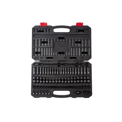 SUN18078 image(0) - SUNEX 1/4" Drive SAE & Metric 6 Point Standard & Deep with Universal Sockets, Star Bit 78-Piece Master Impact Socket Set