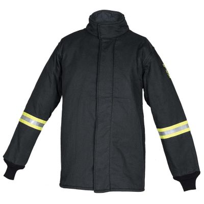 OBRTCG40-CT-ESHP-2XL image(0) - OBERON Coat - Arc Flash - 40 Cal TCG - With Escape Strap - Hip Length - Color: Black - Size: 2XL