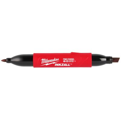MLW48-22-3113 image(0) - Milwaukee Tool INKZALL Double Sided Black Jobsite Marker - Fine Point and Chisel Tip