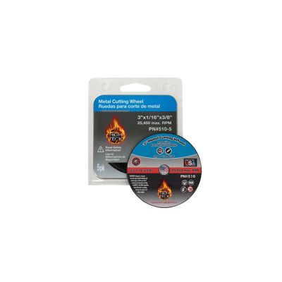 HIT500-5 image(0) - High Teck Products 500-5 Cut-Off Wheel, 3 in Dia x 1/32 in in THK, 3/8 in Center Hole, Aluminum Oxide