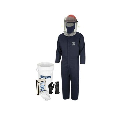 OBREV12-BKT-2XL-9 image(0) - OBERON Suit Kit - Arc Flash & Shock  - 12 Cal TCG2P -  Electric Vehicle - TCG Arc Flash Face Shield w/Hard Cap, Balaclava, Coverall with Escape Strap, Safety Glasses, Earplugs, Storage Bucket, Class 0 Glove Kit - Size: Large -