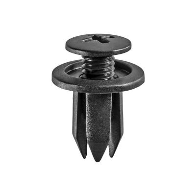 AVC14697 image(0) - AUVECO 14697 Push-Type Screw-Type with Open End Type 1 Retainer, 14 mm Dia Head x 11 mm L Stem x 7 mm Hole, Nylon