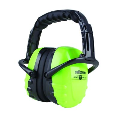SRWS23407 image(0) - Sellstrom Earmuffs - HPD425 Premium Series - Dielectric - NRR 25 - Hi-Viz Green/Black