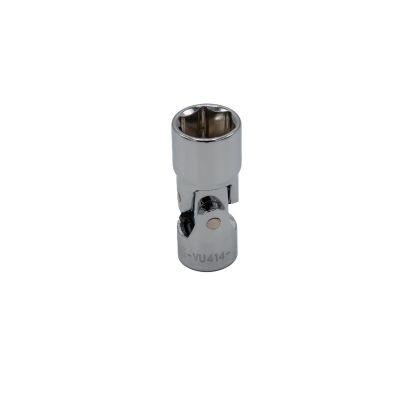 VIMVU414 image(0) - VIM TOOLS 7/16 Inch Universal Joint Shallow Chrome Socket - 1/4 Inch Drive
