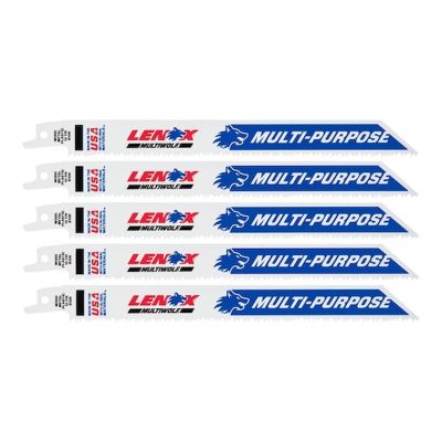 LEX20580810R image(0) - Lenox Tools 8 Inch 10 TPI Bi-Metal Reciprocating Saw Blades - 5 Pack