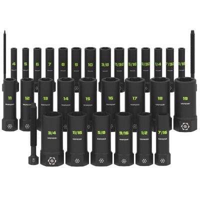 GETMX32DS image(0) - GripEdge Tools 32-PC G-FORS 1/4" & 3/8" Drive Deep Metric & SAE Master Socket Extractor Set
