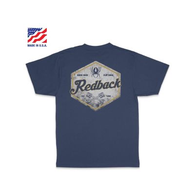 RDBTS2XL image(0) - Redback Boots USA Piston Hex Tee Bohemian Blue X-Large