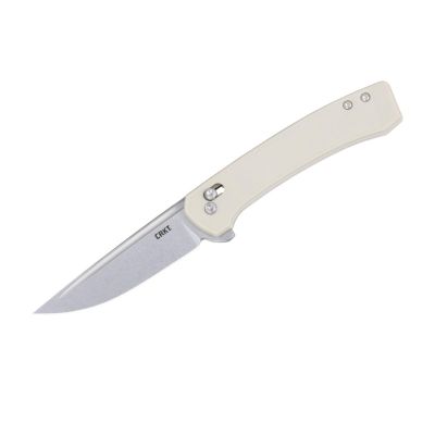 CRK7075S image(0) - CRKT (Columbia River Knife) Q Compact 14C28N Stonewash Plain Blade Folding Knife with Crossbar Lock Glass-Reinforced Nylon Handle - Sand