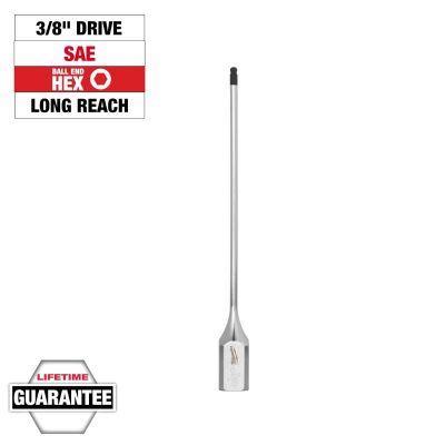 MLW45-34-1089 image(0) - Milwaukee Tool 3/8 Inch Drive 1/8 Inch Long Ball End Hex Bit Socket