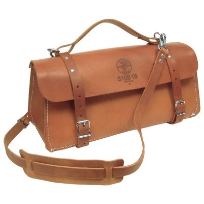 KLE510824 image(0) - Klein Tools Deluxe Leather Bag, 24-Inch