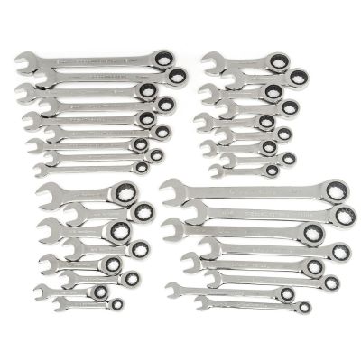 KDT85034 image(0) - GearWrench 34 Piece 72-Tooth 12 Point Standard & Stubby Ratcheting Combination SAE/Metric Wrench Set