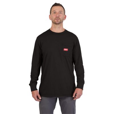 MLW606B-M image(0) - Milwaukee Tool GRIDIRON Pocket T-Shirt - Long Sleeve Black M