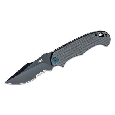 CRK7920K image(0) - CRKT (Columbia River Knife) P.S.D. (Particle. Separation. Device.) 1.4116 EDP Veff Serrationswith  Blade Assisted Folding Knife with Liner Lock Carbon Fiber w/G10 Base Handle - Black