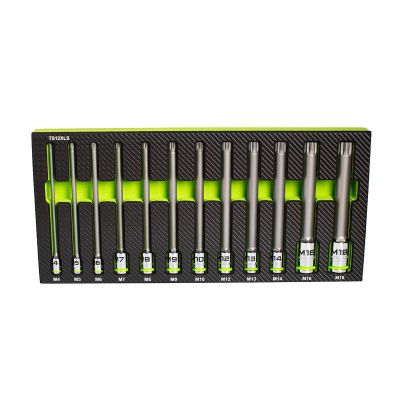 GETTS12XLS image(0) - Grip Edge Tools 12-PC RPT 1/4, 3/8 & 1/2" Drive Extra-Long Triple Square Bit Socket Set
