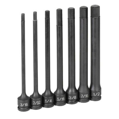 GRE1267H image(0) - Grey Pneumatic 3/8" Dr. 7 Piece  6" Length Fractional Hex Driver Set