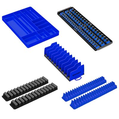 ERNBLUEPACK-TDE26 image(0) - Ernst Mfg.  TDE 26 Show Pack -Tool Organizer Bundle: Screwdriver, Wrench, Plier, Socket, and Tray - Blue
