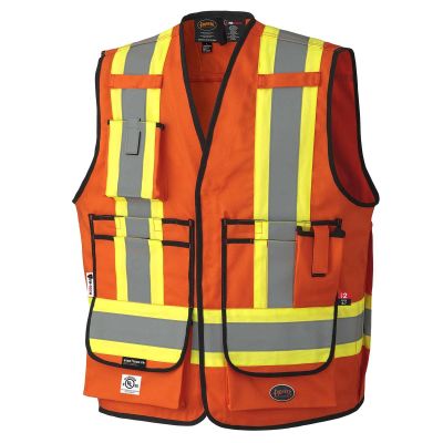 SRWV2540750U-2XL image(0) - Pioneer FR Tech ARC Rated Surveyor Safety Vest - Color: Hi-Vis Orange - ANSI/ISEA 107-2020 Class 1 Type O - Size: 2XL