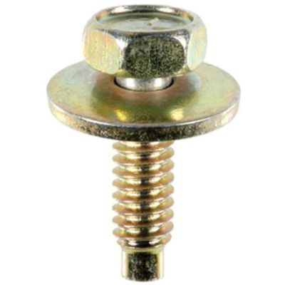 AVC17034 image(0) - AUVECO 17034 Hex Sems Head Dog Point Body Bolt, 1/4 in - 20 TPI Screw x 7/16 in Hex x 7/8 in L, Yellow
