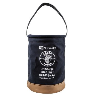 KLE5104OCTO image(0) - Klein Tools Canvas Bucket, Leather Bottom, Connection Points, 12-Inch