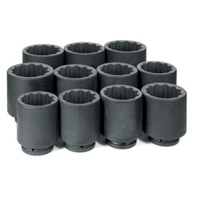 GRE9111MD image(0) - Grey Pneumatic 1" Drive 11 Piece Deep Metric Set 76mm to 115mm - 12 Point