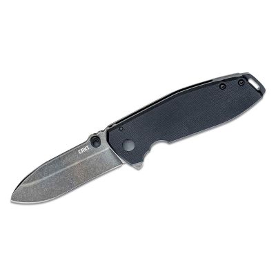 CRK2495K image(0) - CRKT (Columbia River Knife) Squid XM D2 Stonewash Plain Blade Assisted Folding Knife with Frame Lock G10 Handle - Black