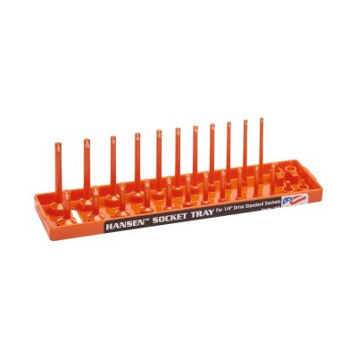 HNE1405 image(0) - Hansen Global 1/4 Inch Standard 2 Row Regular/Deep Socket Holder Tray - Color Orange