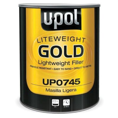 UPO0745 image(0) - U Pol Products GOLD UP0745 Lightweight Body Filler, 3 Liter Tin, Gold Paste, Lightweight