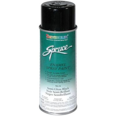 SEY98-24 image(0) - Seymour Spruce 98-24 Enamel Spray Paint, 16 fl-oz Aerosol Can, Black, 15 sq-ft Coverage