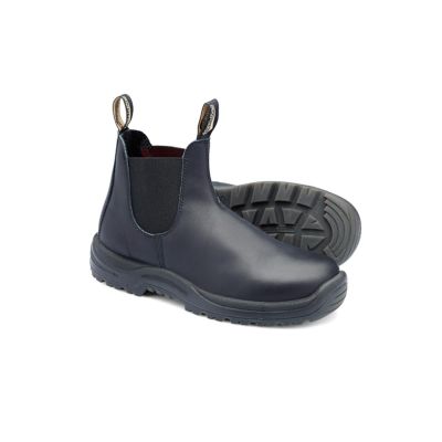 BLU179-085 image(0) - Blundstone Steel Toe Slip-On Elastic Side Boots w/ Kick Guard, Black, AU size 8.5, US size 9.5